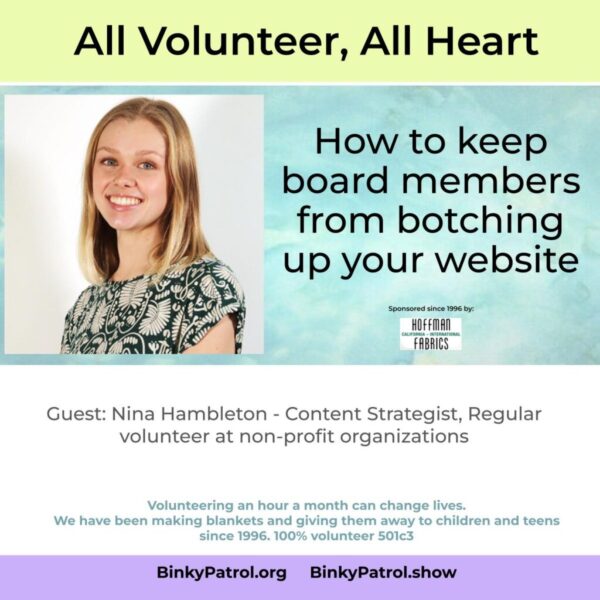All Volunteer All Heart Podcast with guest Nina Hambleton